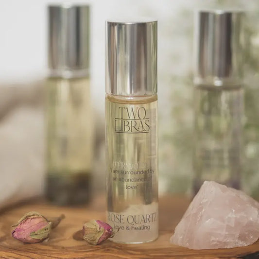 Rose Quartz Crystal Infused Essential Oil Aromatherapy Perfume